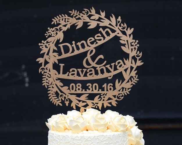 Rustic cake topper