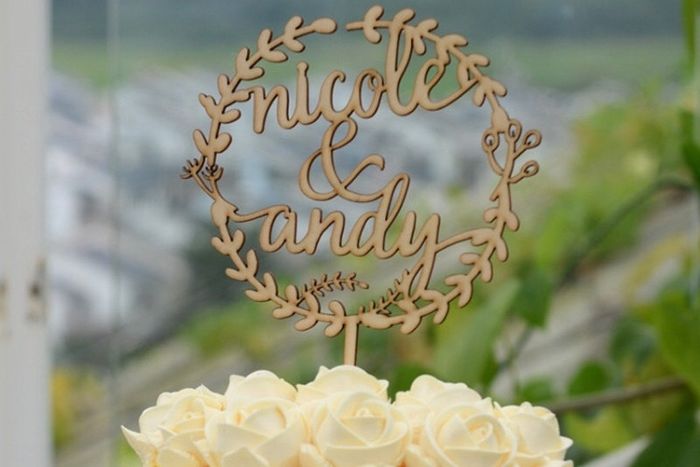 Rustic cake topper