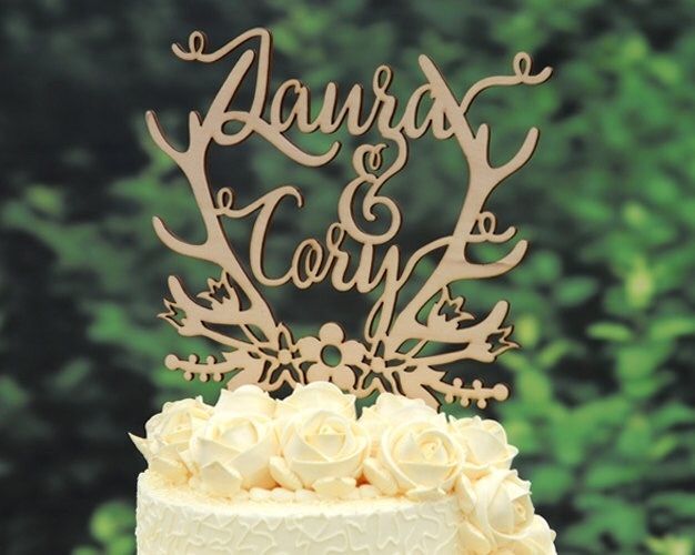 Rustic cake topper