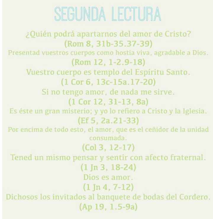 ¿cuáles lecturas? liturgia - 2