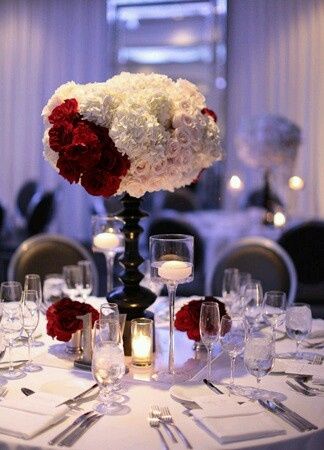 Centros de mesa con tonos marsala - 12