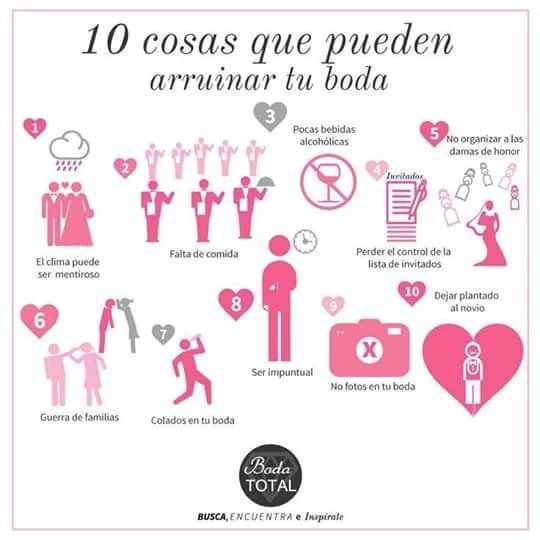 10 cosas que pueden arruinar el gran dia 