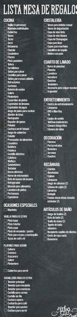 Lista de mesa de regalos