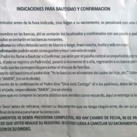 Indicaciones para confirmación en Iglesia de San Charbel