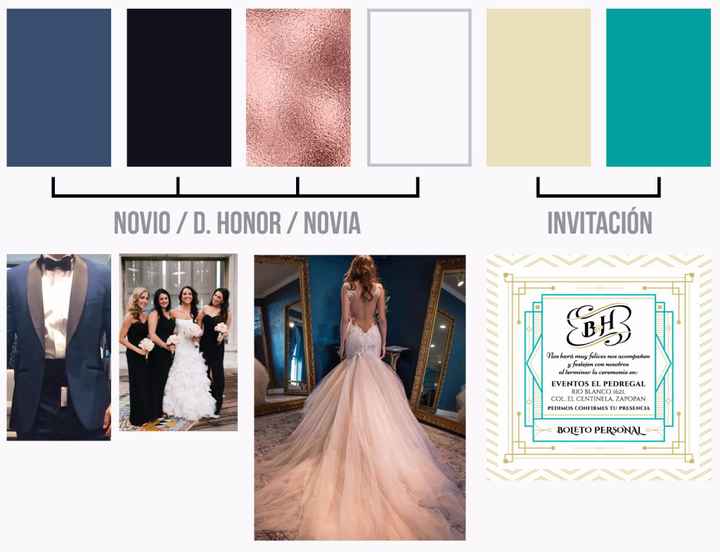 Combinaciones de colores en azul y durazno 🍑 - 1