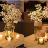 Centros de mesa con mason jars al estilo rústico vintage - 1