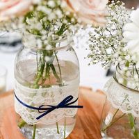 Centros de mesa con mason jars al estilo rústico vintage - 5