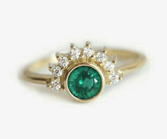  Anillos de compromiso con esmeraldas 💚 - 10
