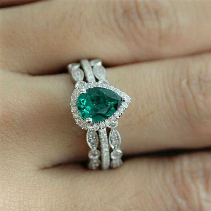  Anillos de compromiso con esmeraldas 💚 - 19