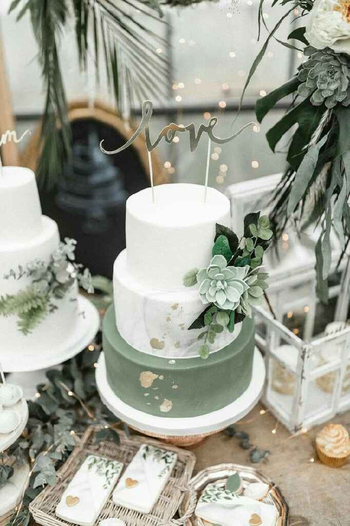  Pastel de bodas greenery 💚 - 17