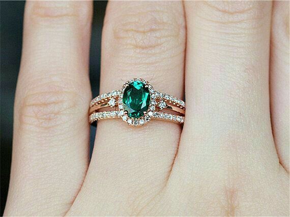  Anillos de compromiso con esmeraldas 💚 - 4