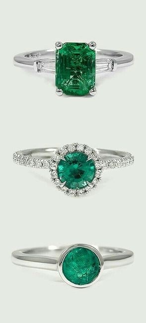  Anillos de compromiso con esmeraldas 💚 - 5