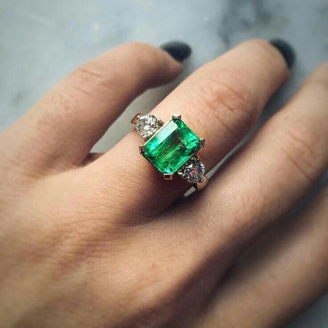  Anillos de compromiso con esmeraldas 💚 - 18