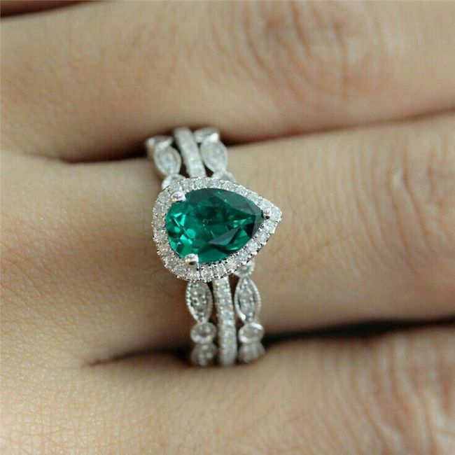  Anillos de compromiso con esmeraldas 💚 - 19