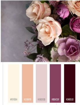 Paletas de colores para boda con tonos rosas 2