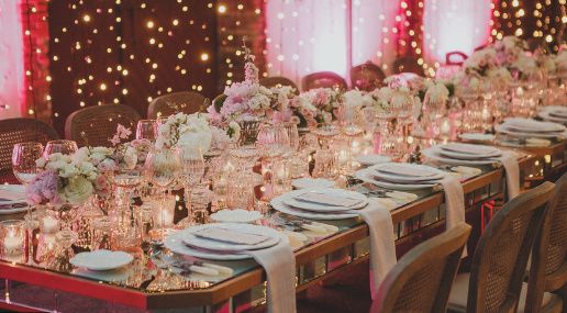 Mesas en decoracion en rosa 2