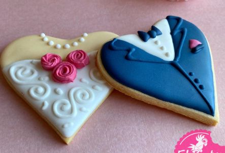 Galletas para recuerdo de boda en rosa! 5