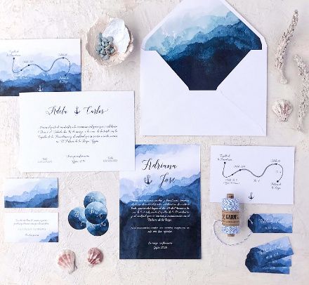 Invitaciones tonos azules 3