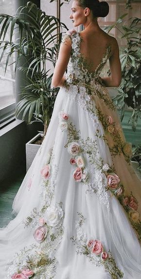 Vestidos de novia floreados 6
