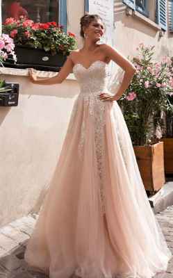 Vestidos de novia en tonos rosas - 1