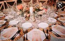 Mesa de banquetes en tonos rosas - 6