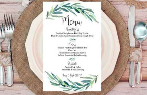 Ideas para dar a conocer el menú de tu boda - 1