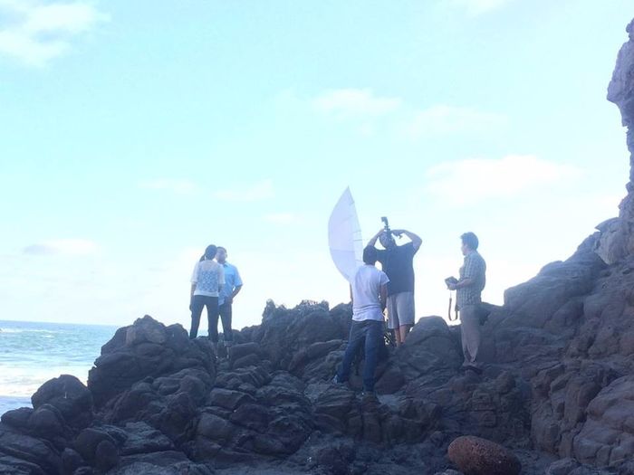 Durante la sesión de fotos! 