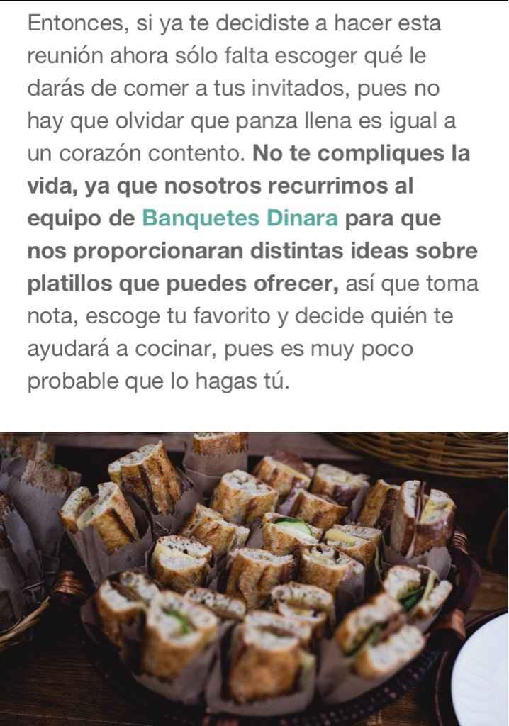 Tornaboda, que tipo de comida ofrecer según los expertos - 2