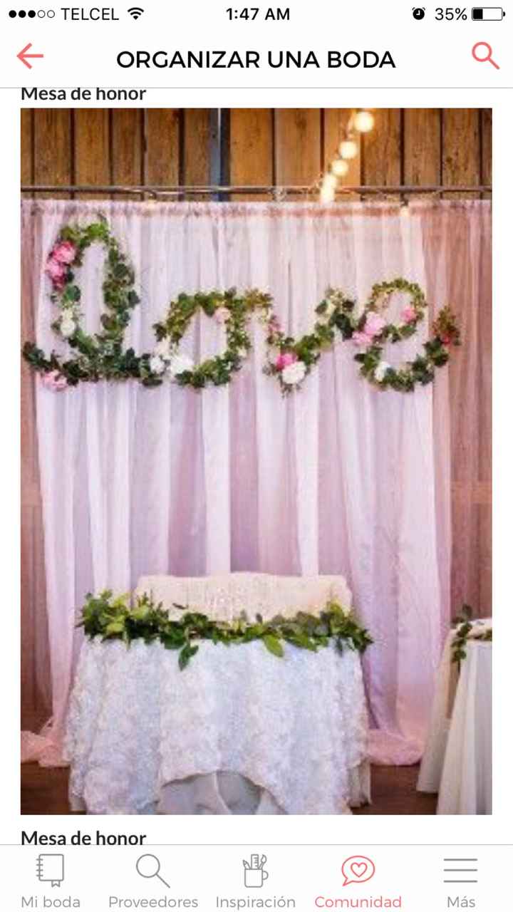 Ideas: decoración mesa de honor - 2