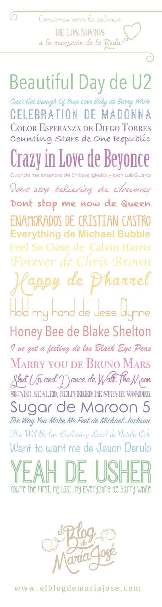 Canciones entrada novios....