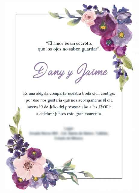 invitación de boda civil