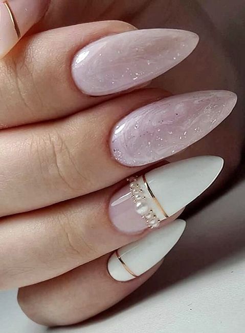 Uñas de novia rosas 🎗️ 7