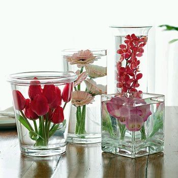 flores en agua