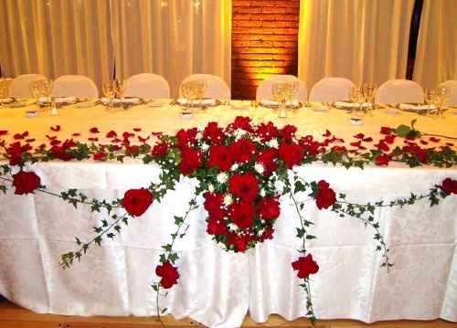 decoración de la mesa principal