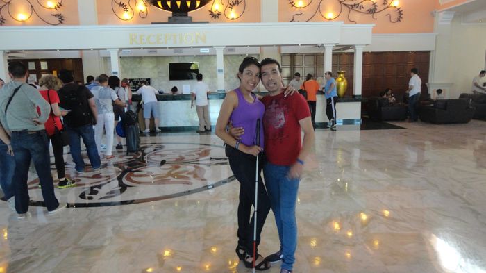 en la recepcion del hotel