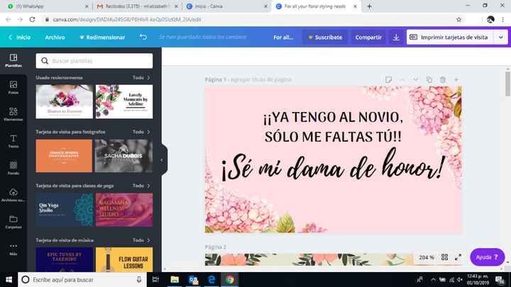 Hola!! Yo lo hice así, aún no se las entrego pero podría servirte, además, en canva hay muchas opcio