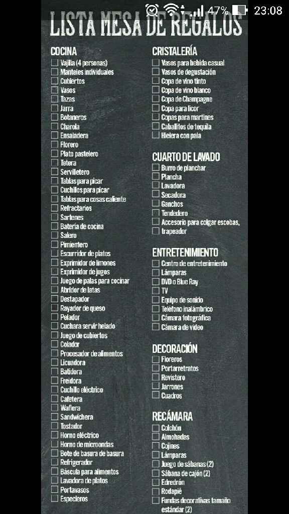 Lista de regalos ¡ - 1