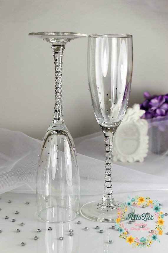  Ideas para decorar las copas de los novios. - 1