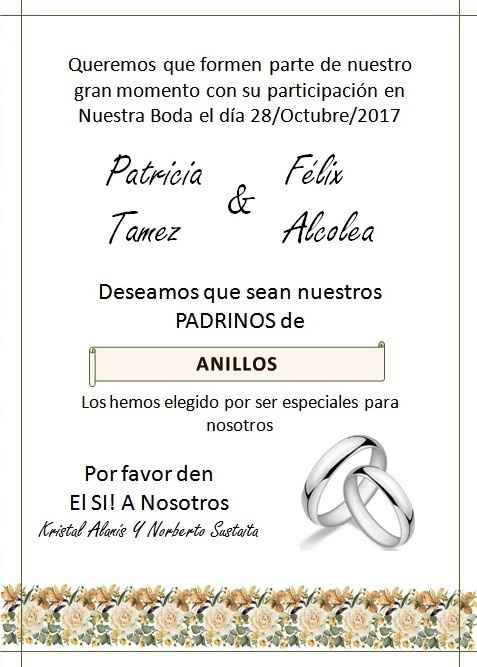 Invitacion (recuerdo) para - Antes de la - bodas.com.mx