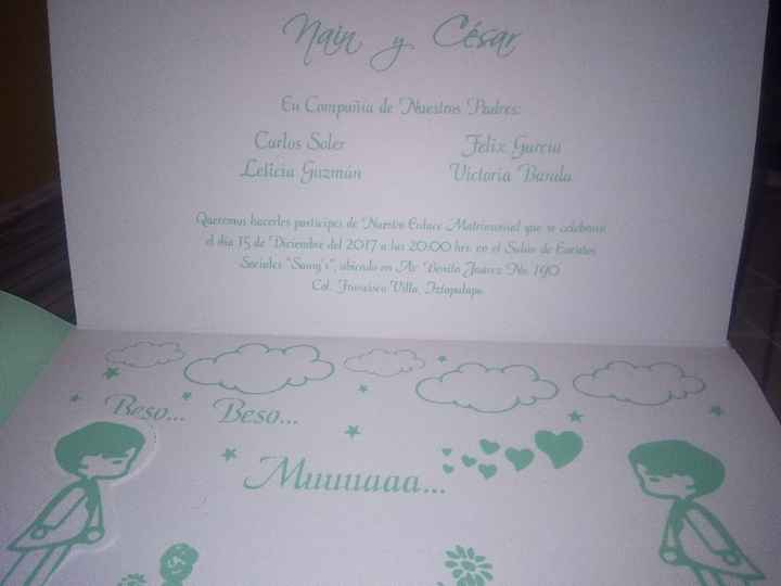  Nuestras. Invitaciones  💚💙nain & cesar 💙💚 - 1