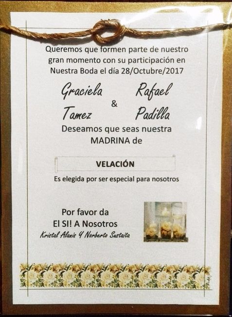 invitación listas padrinos