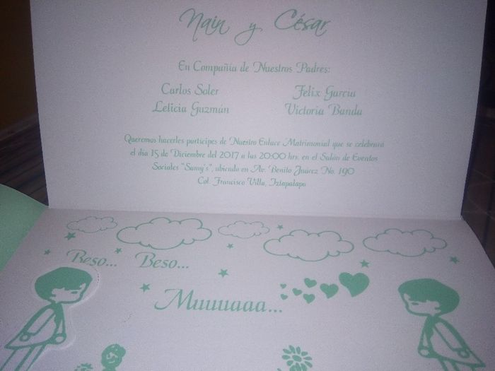  Nuestras. Invitaciones  💚💙nain & cesar 💙💚 - 1