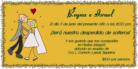 Invitacion despedida de solteros mixta