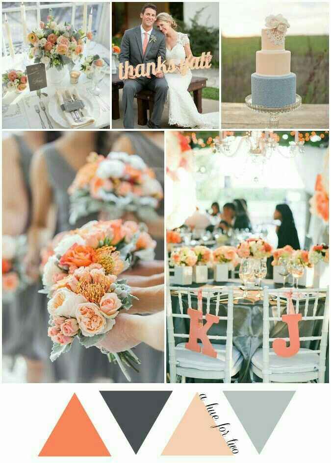 Combinaciones de colores en gris y durazno - 23