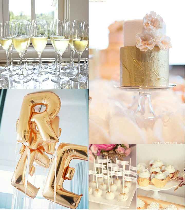 "combinaciones de colores en rosa cuarzo  y dorado" - 6