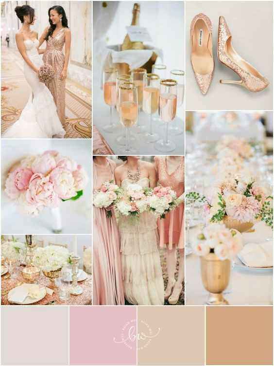 "combinaciones de colores en  rosa oro y verde" - 10
