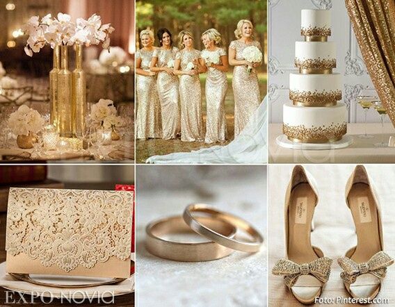 Combinaciones de colores en blanco y dorado - 3