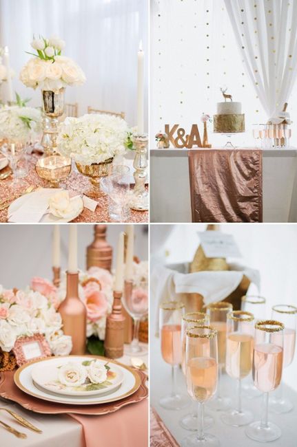 Combinación oro y rosa oro