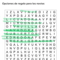 Sopa de letras: Opciones de regalo para los novios 🎁 - 1