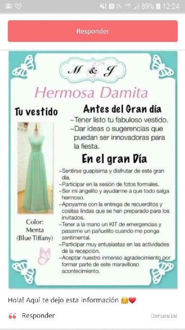 Comunicar color vestido a damas de honor 1